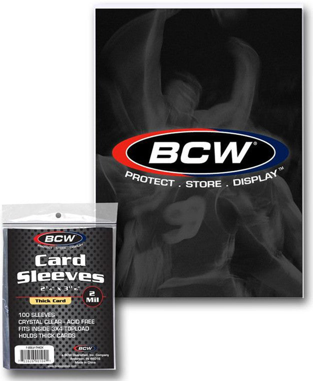 BCW Deck Protectors Thick Card Clear 69.85mm x 95.25mm (100 Sleeves Per Pack) - Wizard's Arcane Tabletop Tavern