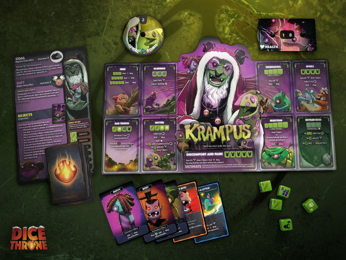 Dice Throne Santa vs Krampus - Wizard's Arcane Tabletop Tavern