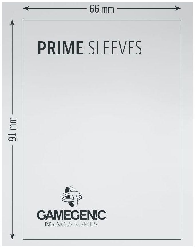Gamegenic Prime Card Sleeves White 66mm x 91mm (100 Sleeves Per Pack) - Wizard's Arcane Tabletop Tavern