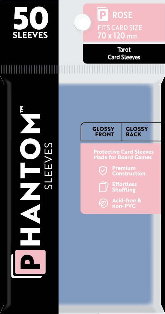 Phantom Sleeves: Rose Size 70mm x 120mm - Gloss/Gloss (50) - Wizard's Arcane Tabletop Tavern