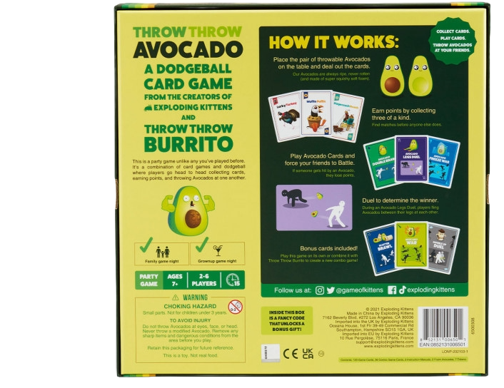 Throw Throw Avocado (By Exploding Kittens) - Wizard's Arcane Tabletop Tavern